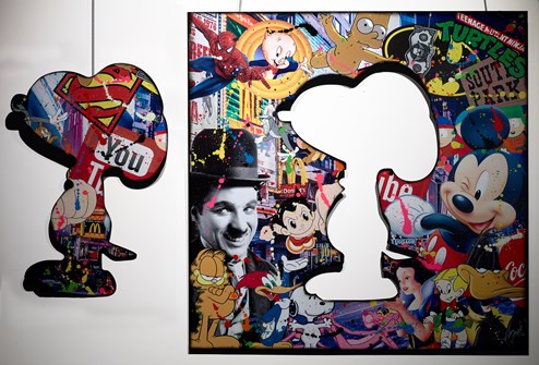 Snoopy is Charlie by Auguste - Original Glazed Mixed Media on Aluminium
